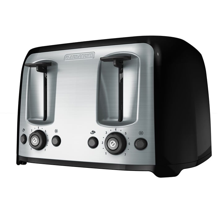 4-Slice Toaster with Extra-Wide Slots, Black/Silver-yhtr7 eXBFezIkR