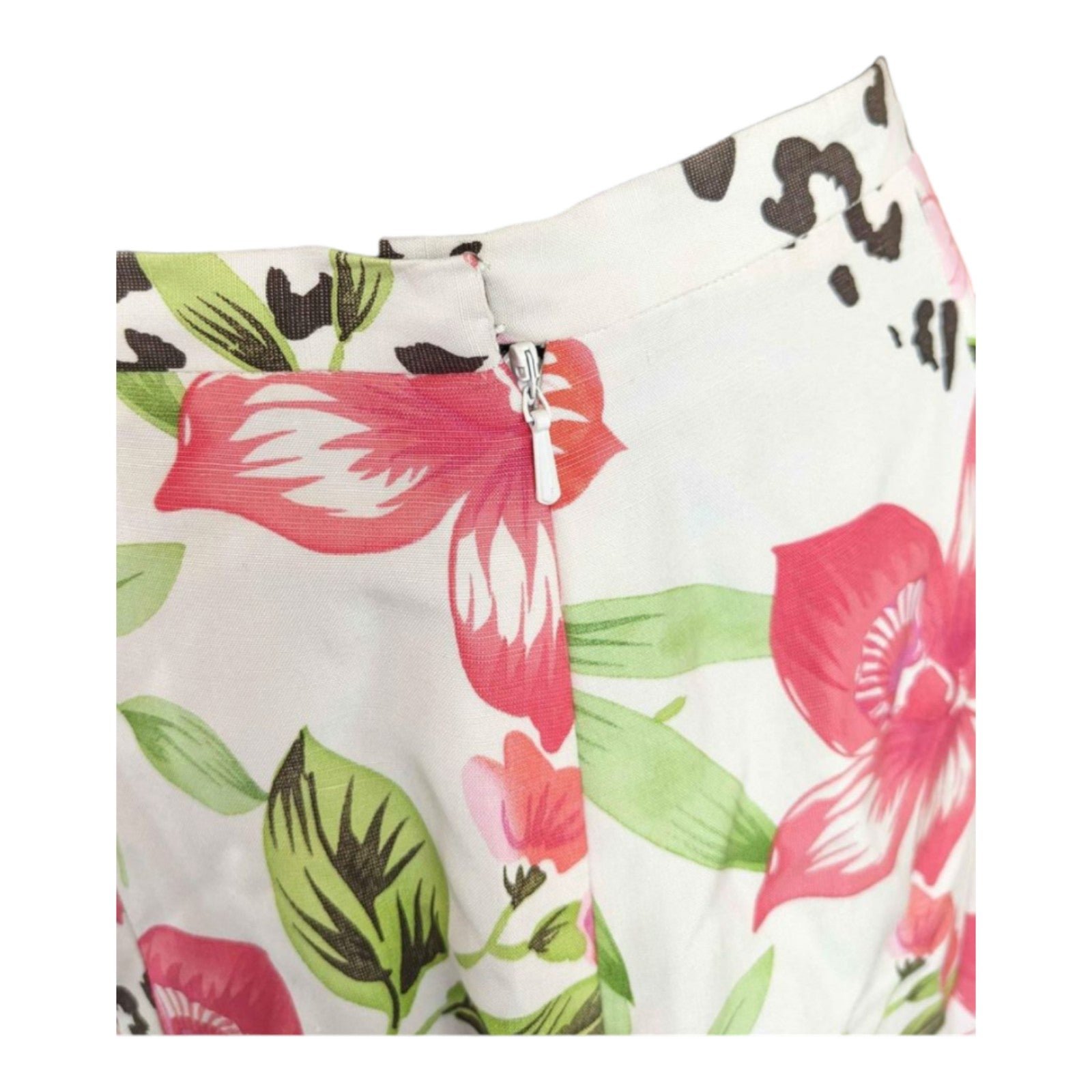Harold´s Silk And Linen Pink Hibiscus And Cheetah Print Maxi Skirt f4oStdg9B