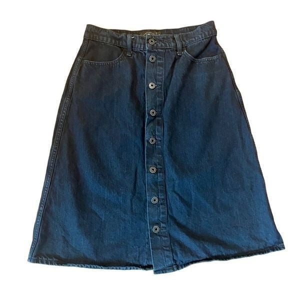 Lucky brand black jean button front skirt size 8/29 3NZ