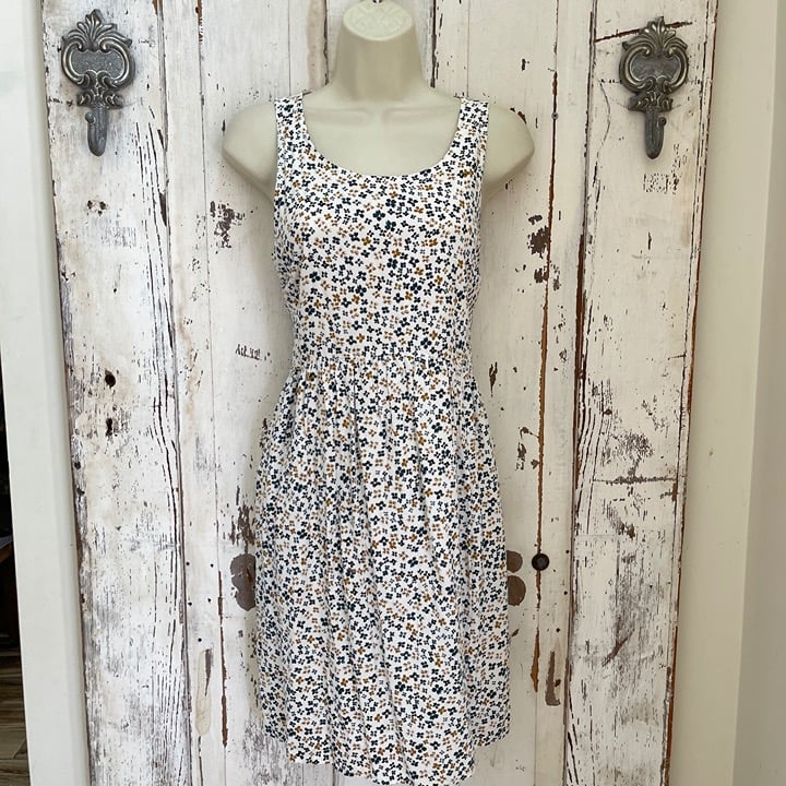 Old Navy Size Small Woman´s White Teal Green Brown Floral Sleeveless Shift Dress 4wtlBISGt