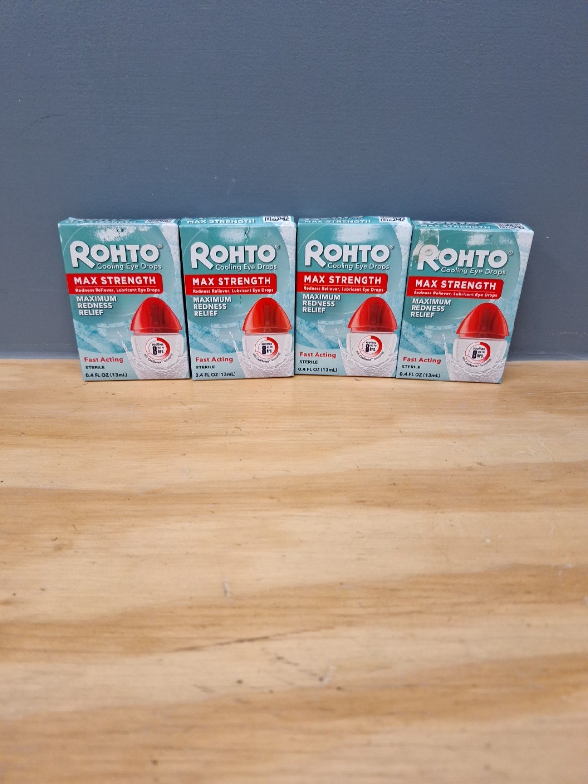 4 Boxes Rohto Max Strength Redness Relief Eye Drops  4 