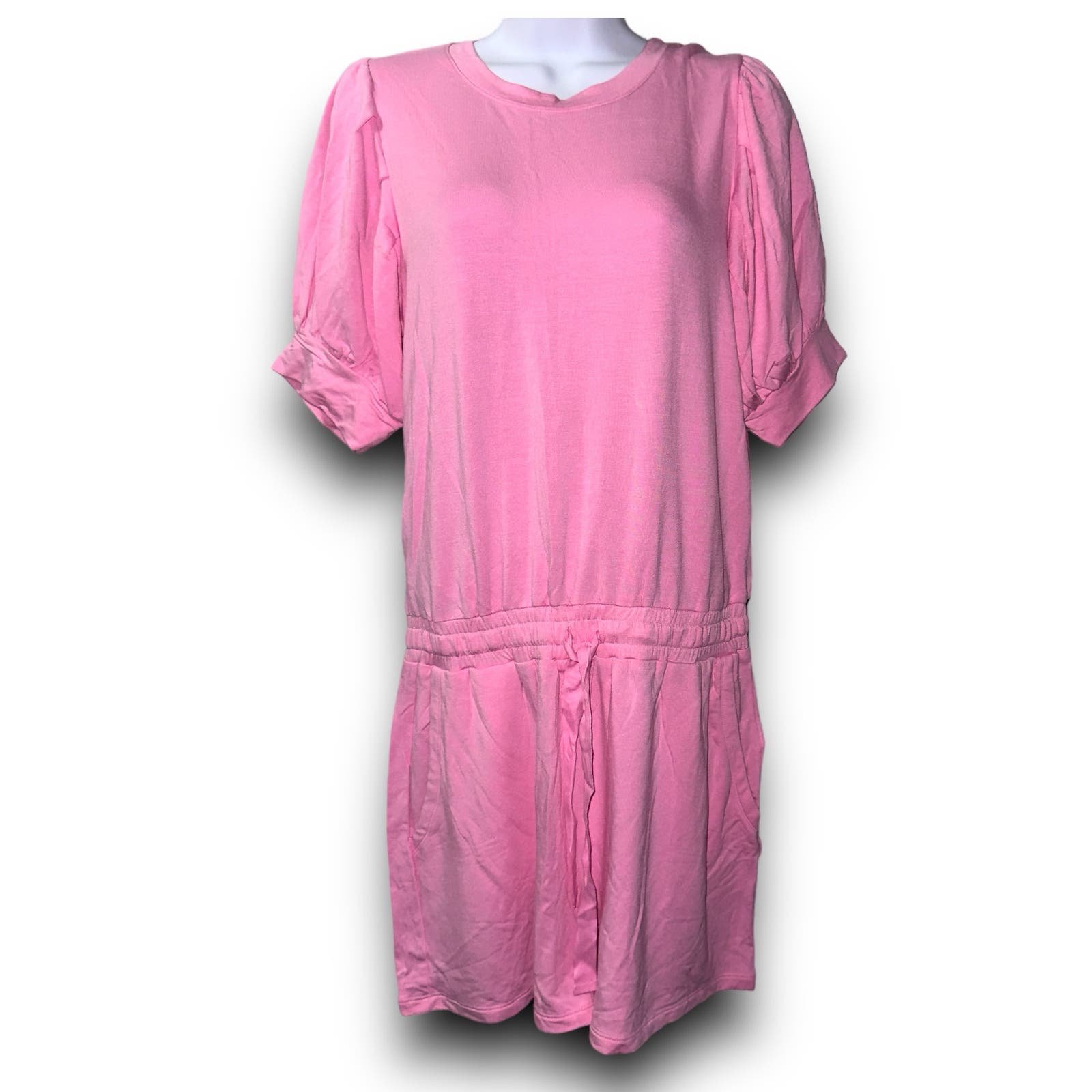 Daily ritual pink puffy sleeve short romper women’s size medium 8QExMZM8Q