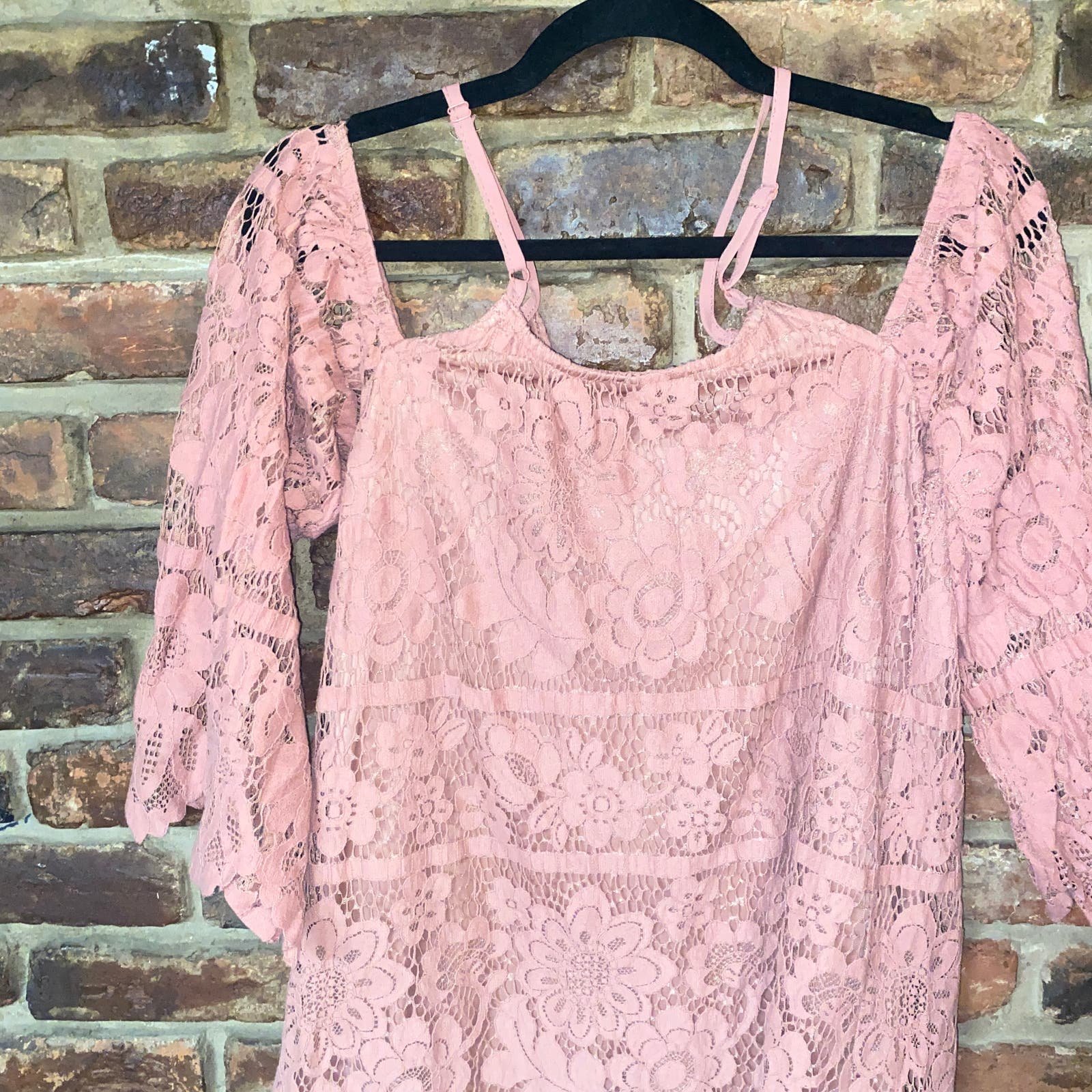 Xhilaration Mauve Pink Cold Shoulder Bell Sleeve Mini Dress Women´s Size Small 5xYJZeqbm