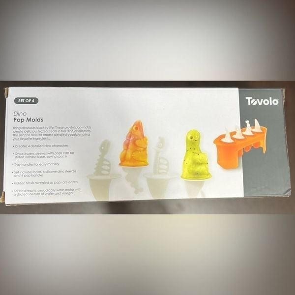 Tovolo Dinosaur Ice Pop Molds Fun Frozen Treats Set of 4 Molds New in Bx c9Gh5Fk0L