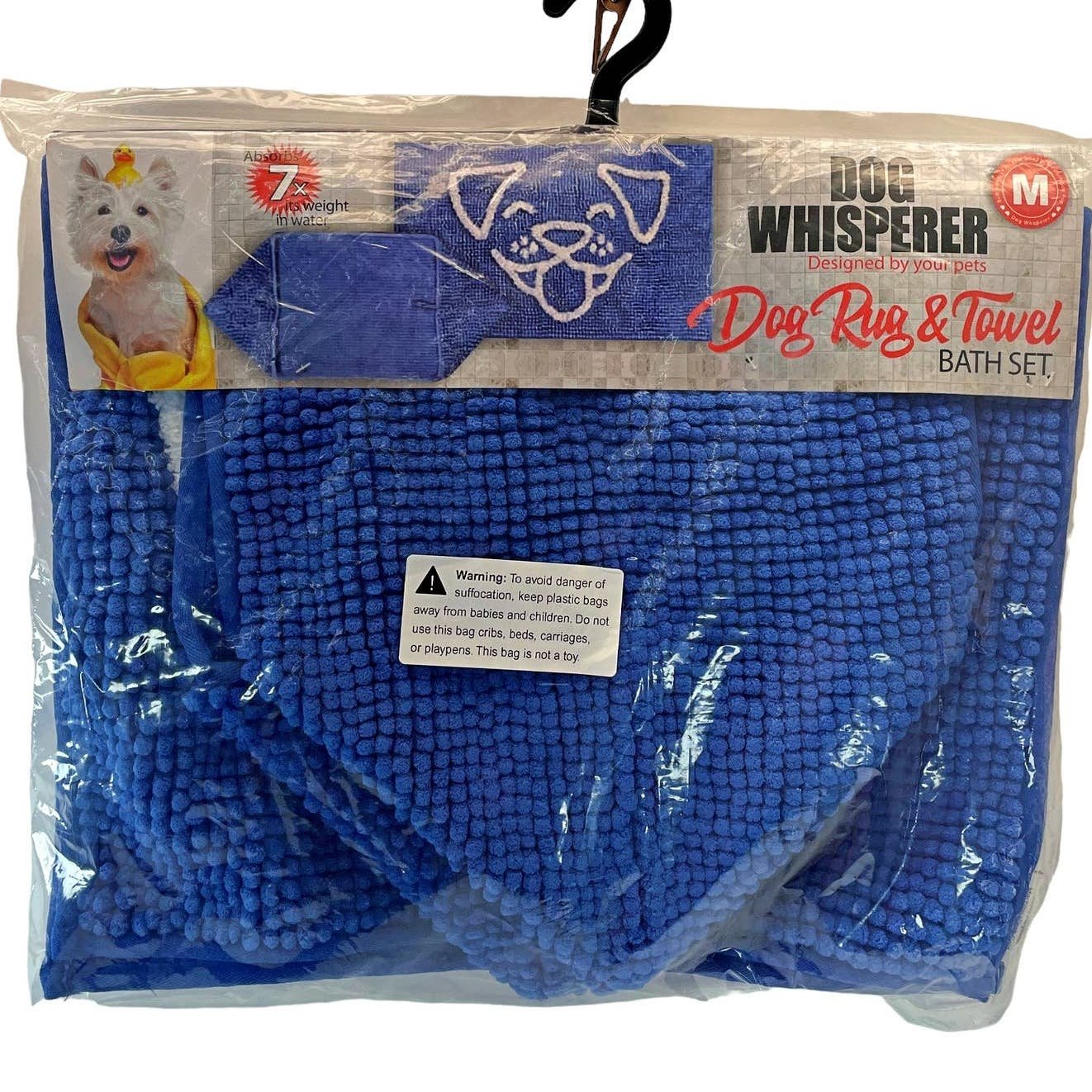 Dog Whisperer Dog Chenille Rug & Towel Bath Set Super Absorbent  Royal Blue NEW 3RBdkyCMe