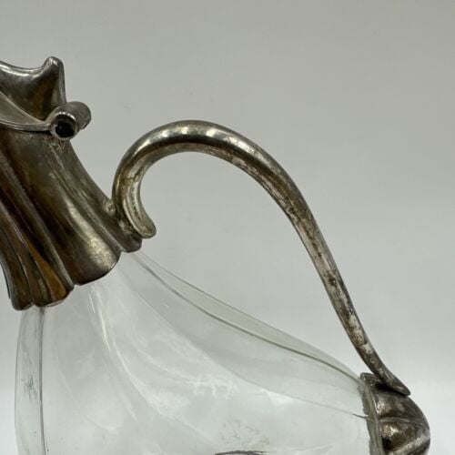 Vintage Duck Form Decanter Wine Carafe Glass & Silver Plate DWdpfJEKW