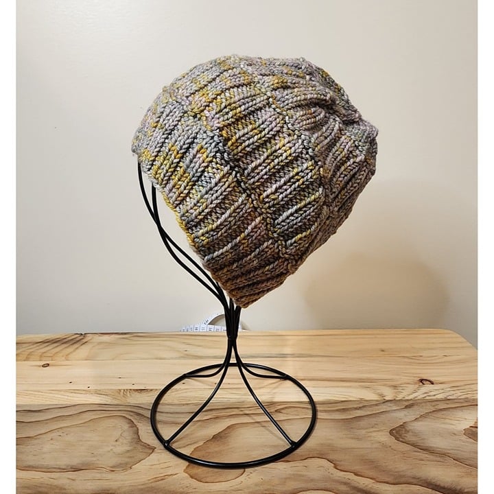 Handmade Rib Knit Beige Multicolor Beanie Toboggan Hat Cap Unisex Women´s Men´s FA8PI5sF3