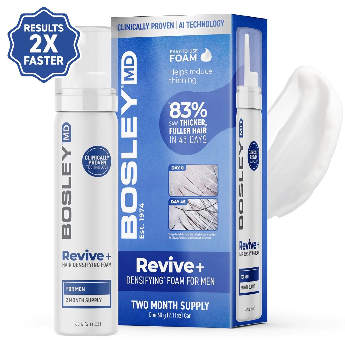 BosleyMD Revive+ Hair Densifying Foam For Men b5GFxciGZ