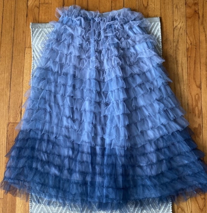New Tulle Skirt Formal ombre (NWT BLUE Tiered Tea-Length Tutu Skirts, size XS-S 6iPary7o9