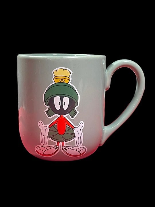 1996 Warner Bros Looney Tunes Marvin The Martian Green Ceramic Mug edm43GU8p