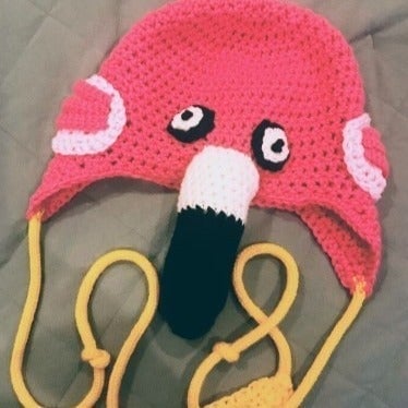 Pink Flamingo Beanie-Hat, New, handmade 4eNIgjKuO