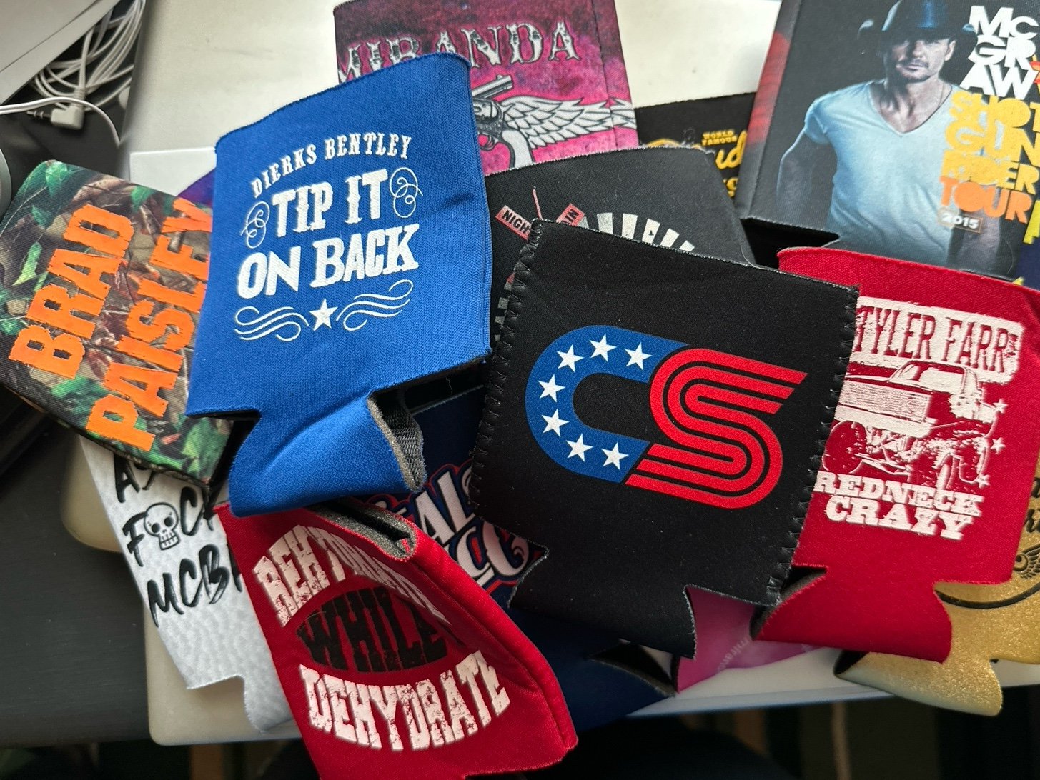 Collection of concert koozies 2gvr9g9ok