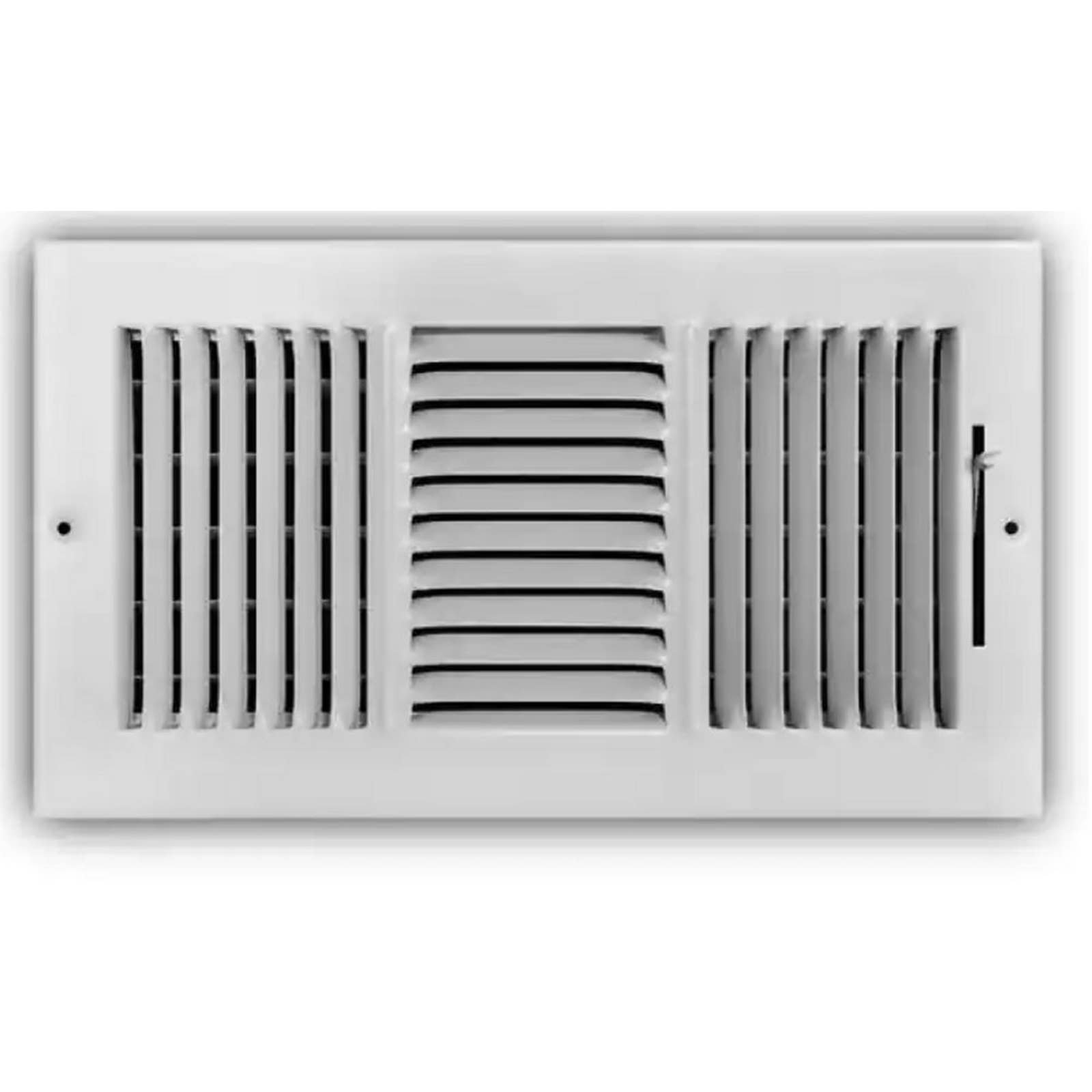 12 in. x 6 in. 3-Way Steel Wall or Ceiling Register Vent, White - Free Shipping G4MQShi9I