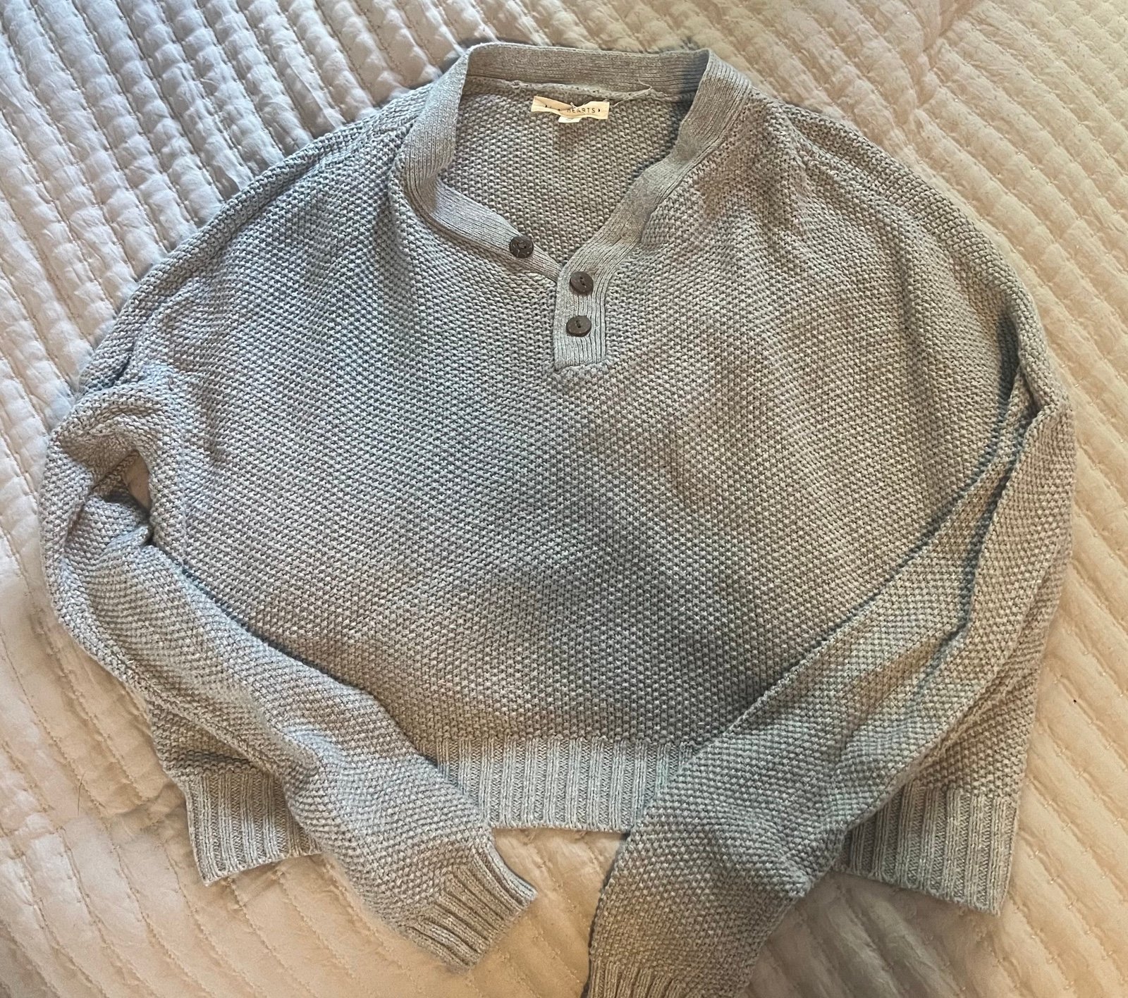 Brandy melville grey button sweater 1R34gE0VY