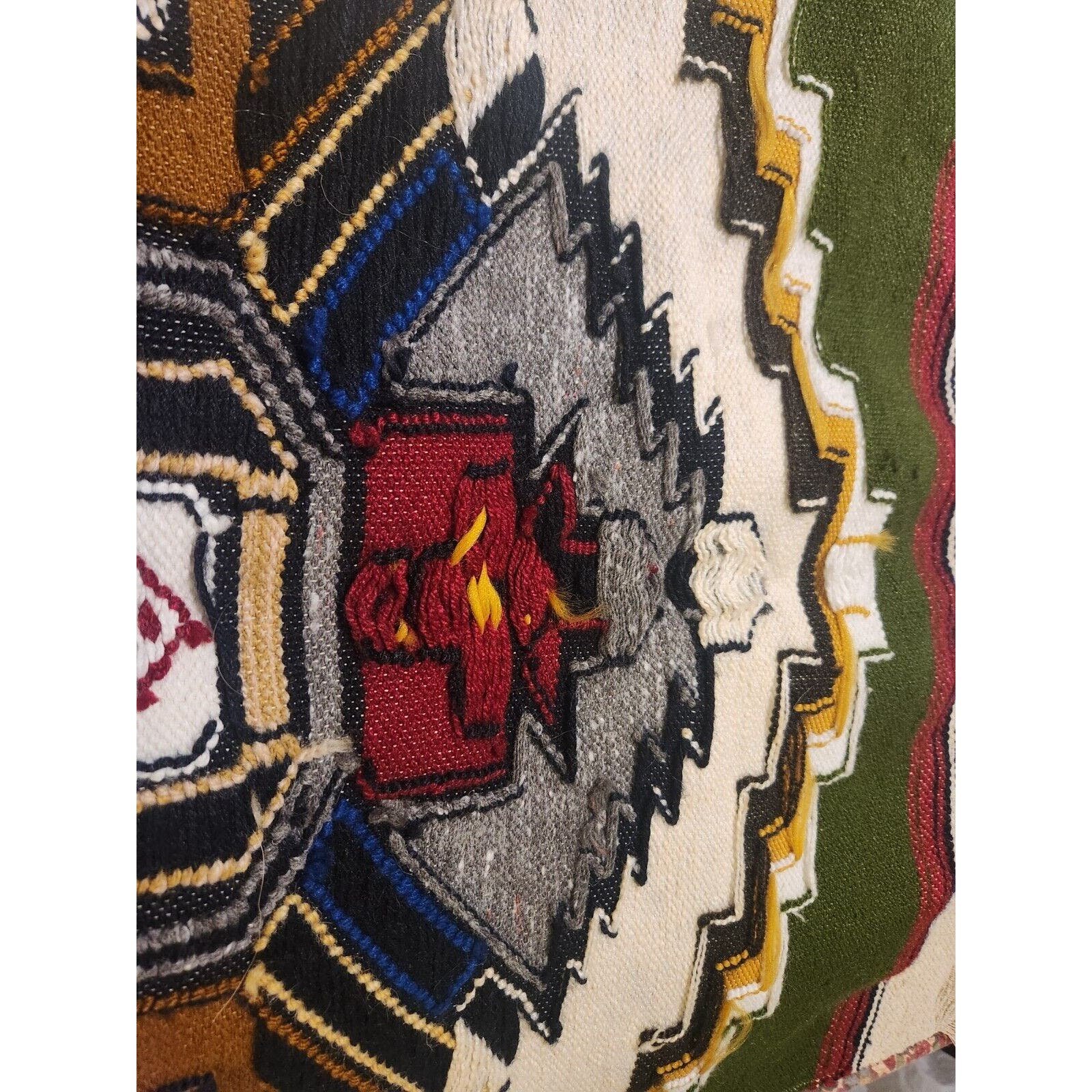 Vtg Native Indigenous Hand Woven Wool Rug / Wall Tapestry Southwestern Art Decor aAiIadSgz