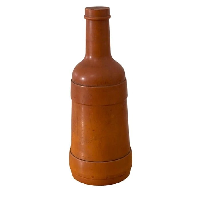 Vintage Hazel Atlas Heavy Ceramic Bottle Mold Brown/Orange EhN0c4pvi