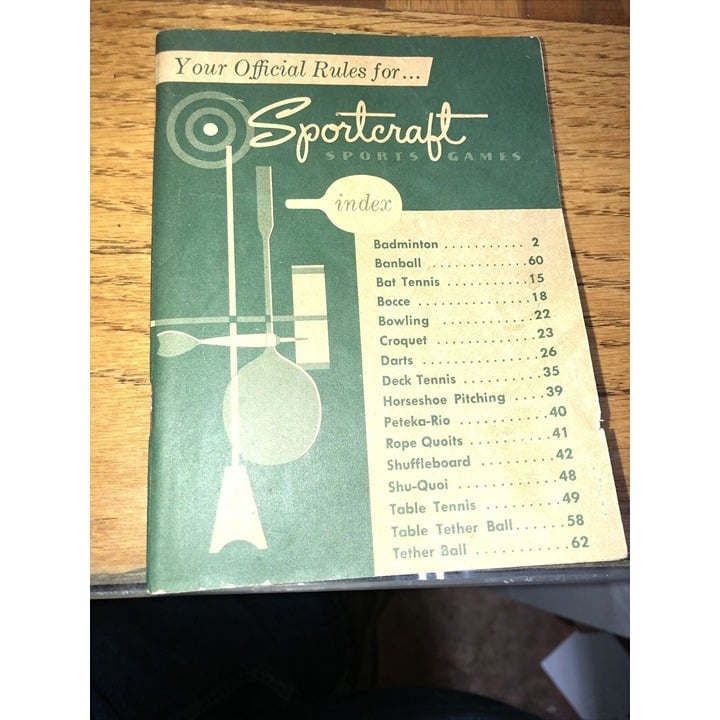 Your Official Rules For Sportcraft Sport Games Index Vintage Manual gcUQSaVql
