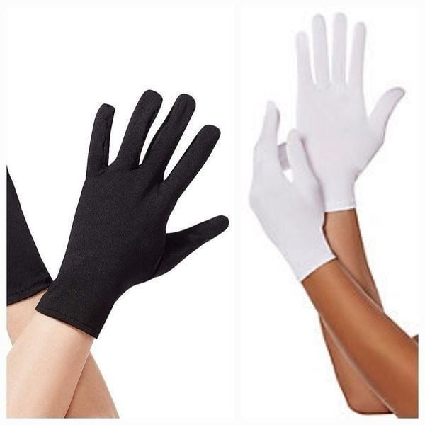 NWT White or Black Unisex Short Gloves Adult One Size 4