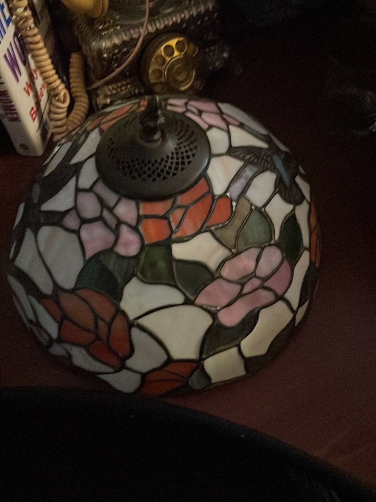 Tiffany style stained glass lamp large colorful 26606 9