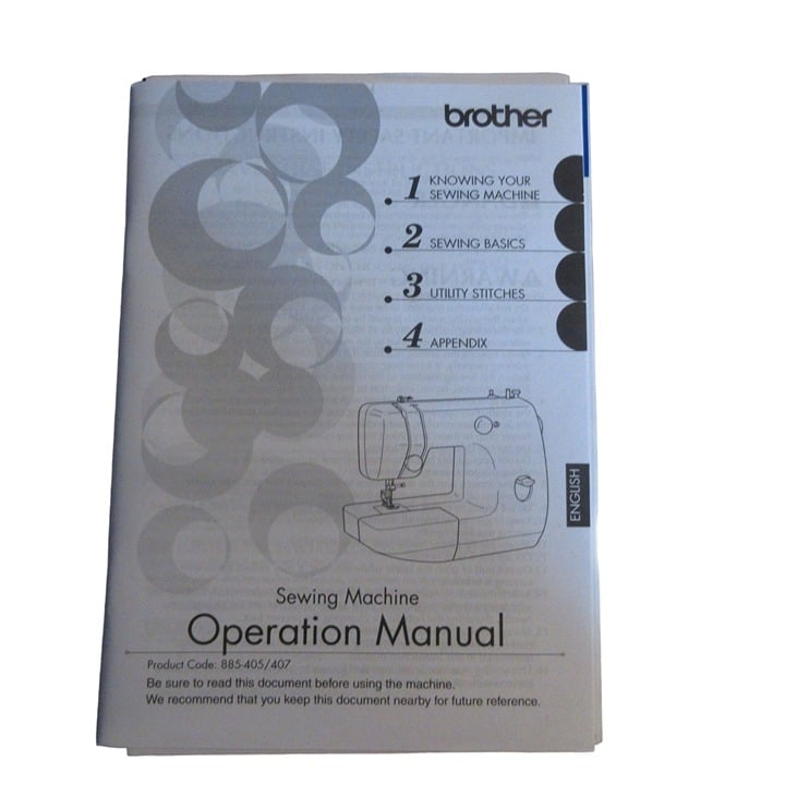 Brother Sewing Machine Operation Manual 885-405/407 eqNc6m64r