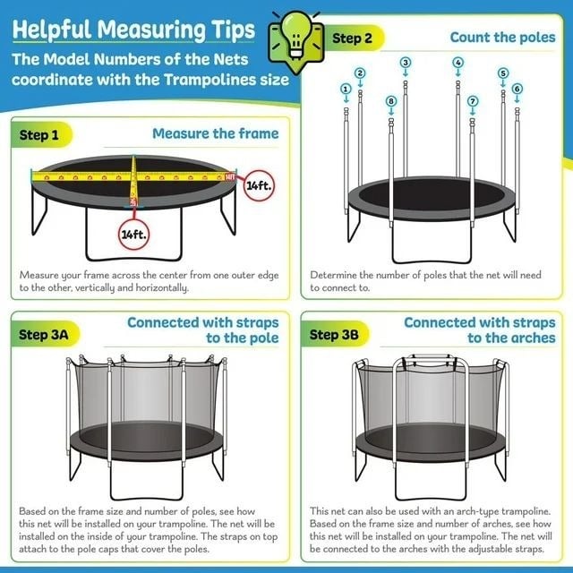 NEW Machrus Upper Bounce Trampoline Safety Enclosure Net 5AFgrPlxW