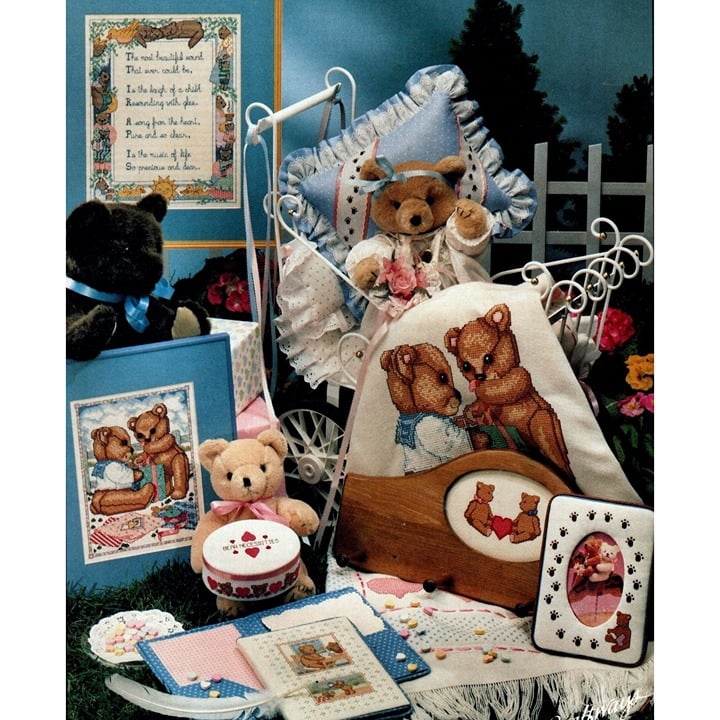 Lot of 6 Nursery, Juvenile, Toddler Cross Stitch Pattern Booklets 9ommQVrvh