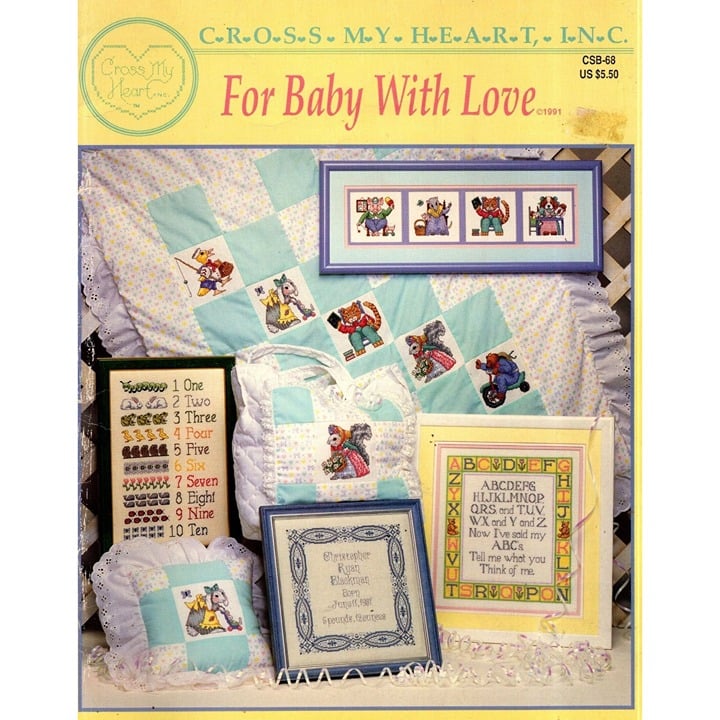 Lot of 6 Nursery, Juvenile, Toddler Cross Stitch Pattern Booklets 9ommQVrvh