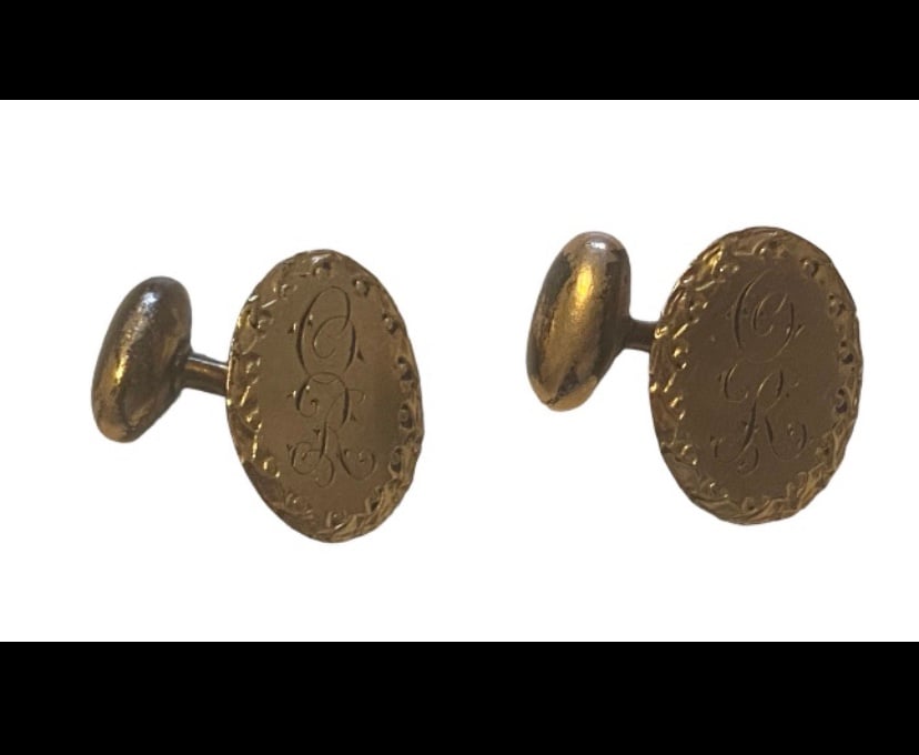 ❄️ Victorian Gold Filled Monogrammed Cuff Links #6791 8