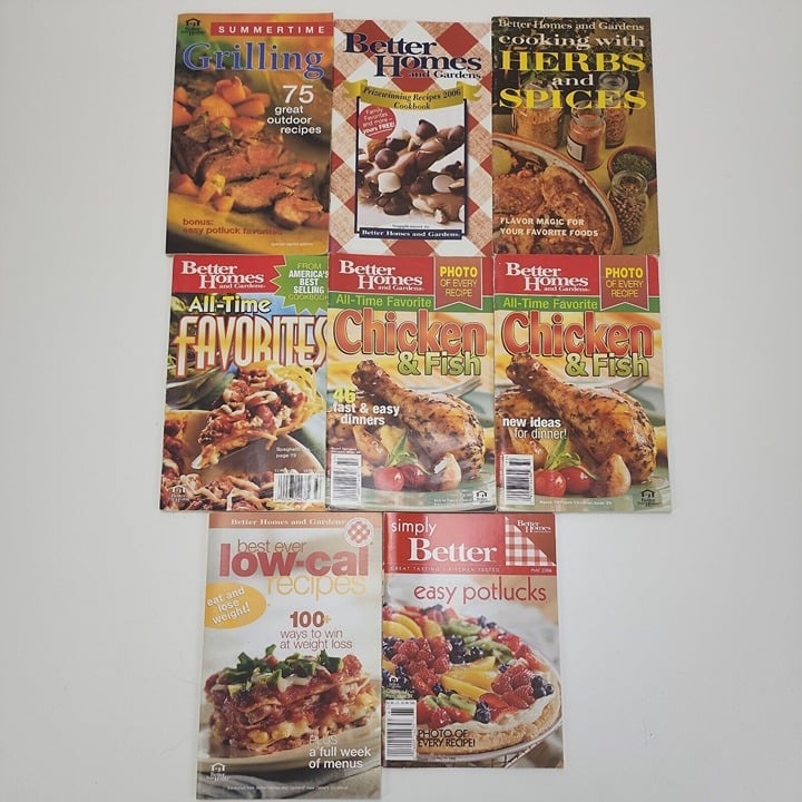(8) Better Homes & Garden Recipes Booklet Magazines Grocery Various Years 84ZhhOrnD