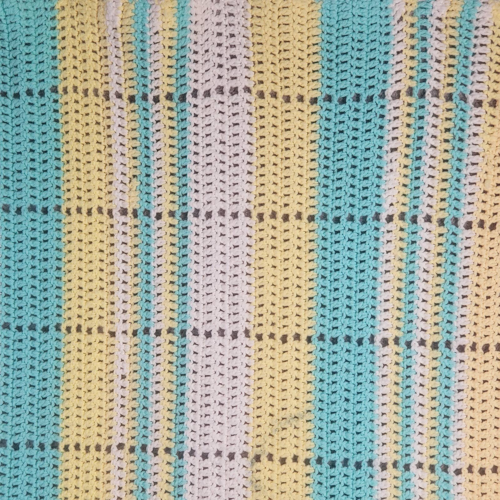 Vintage Handmade Knitted Afghan Throw Blanket 72