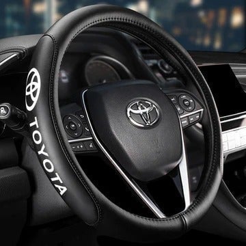 Brand New Universal Toyota Black PVC Leather Steering W