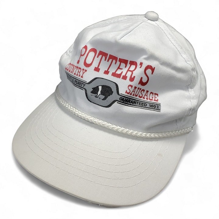 Vintage Snapback Hat Potter’s Country Sausage Ball Cap 