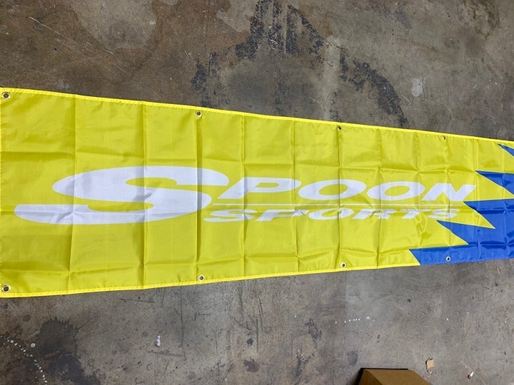 Spoon Sports Banner Flag 2x8ft 60x240cm Poly Garage Sho