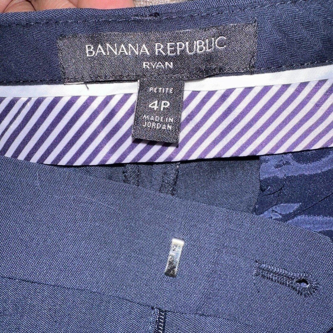 Banana Republic Pants Womens Size 4P Petite Blue Ryan Tapered Business Casual DL23LaUWQ