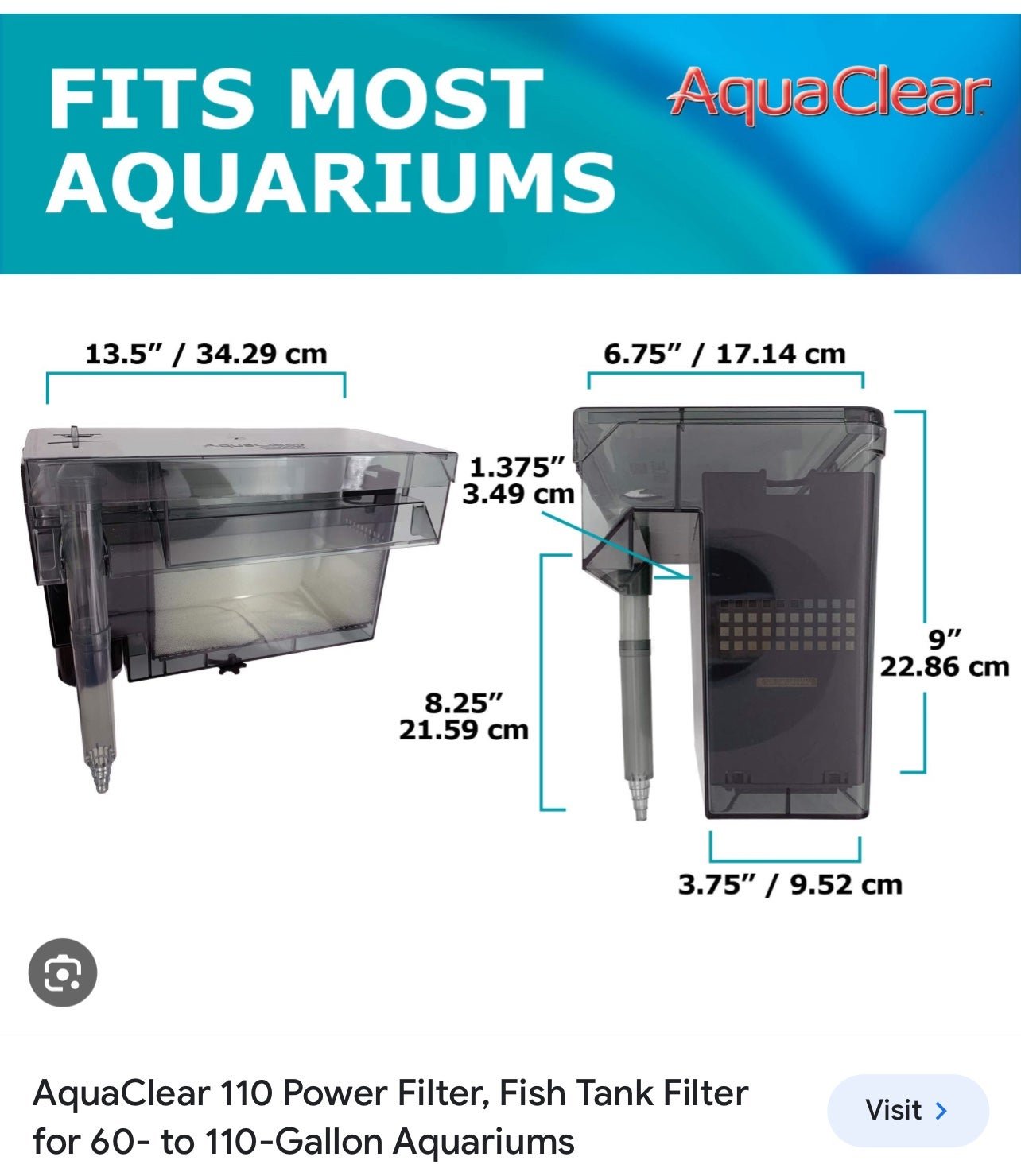 Aquarium Filter For 60-110 gallon F5cUYH7LW
