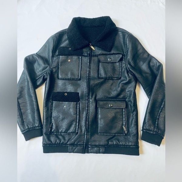 Leather Jacket Winter 4 pockets 1qgY3GGIe