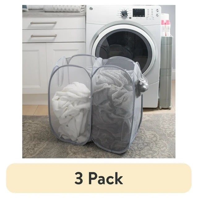 (Pack of 3) Double Pop-up Mesh Laundry Basket--vklx BTjCYuSYD