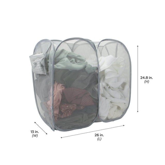 (Pack of 3) Double Pop-up Mesh Laundry Basket--vklx BTjCYuSYD