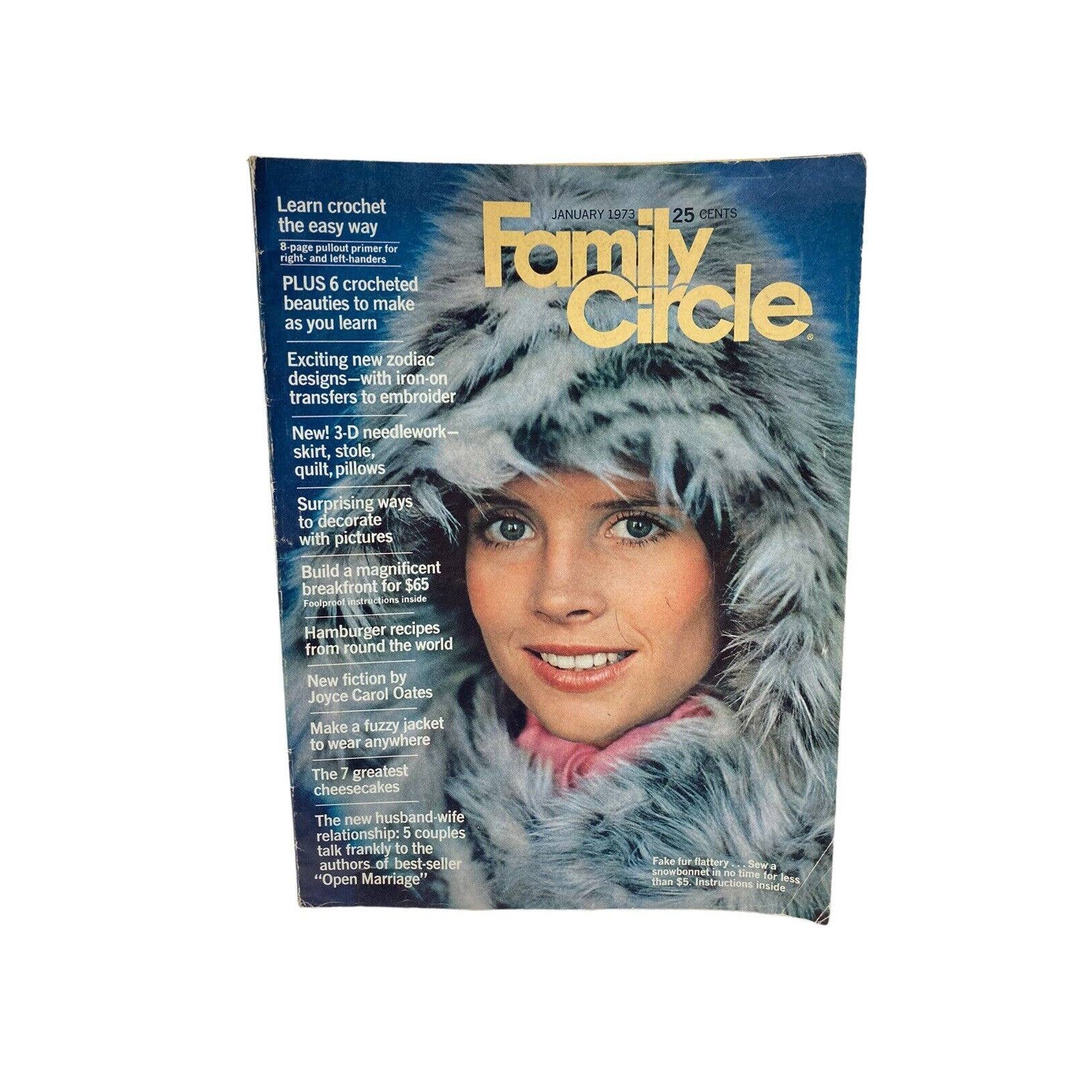 Family Circle Magazine January 1973 Vintage Crochet Needlework Recipes 718aQQnxq