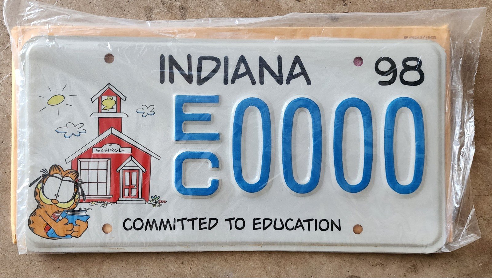Indiana Committed To Education Sample License Plate - F