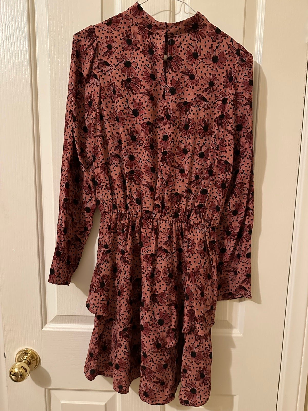 Zara Ruffled Print Marsala Dress - Size XS gHQrPLtlj