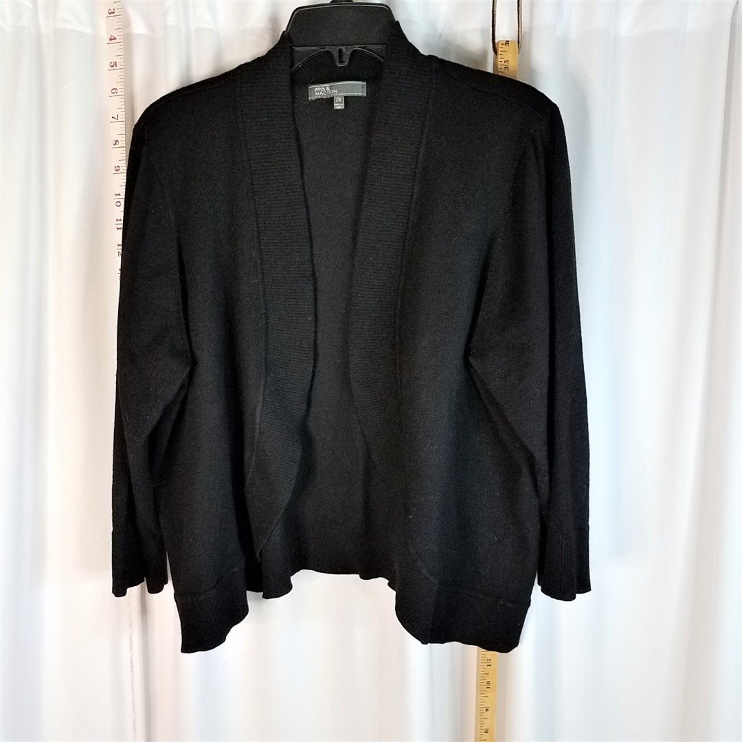 89th & Madison Womens Sweater Shrug Black 3/4 Sleeve Bolero style 2X BE0qOjSqd