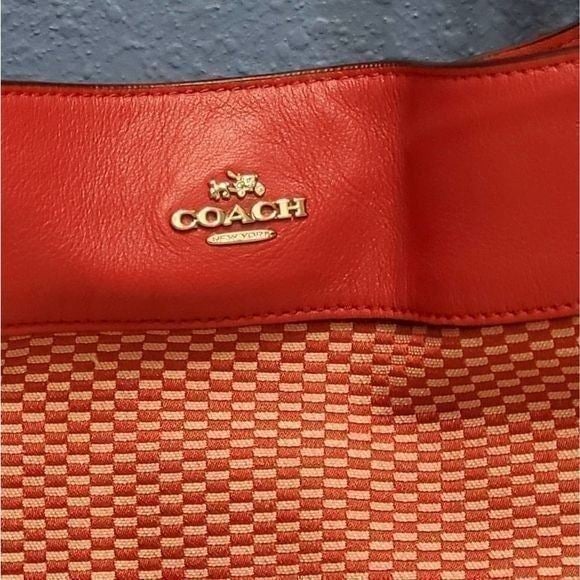 Coach pink jacquard and leather satchel purse shoulder hand bag fKq9RBEl6