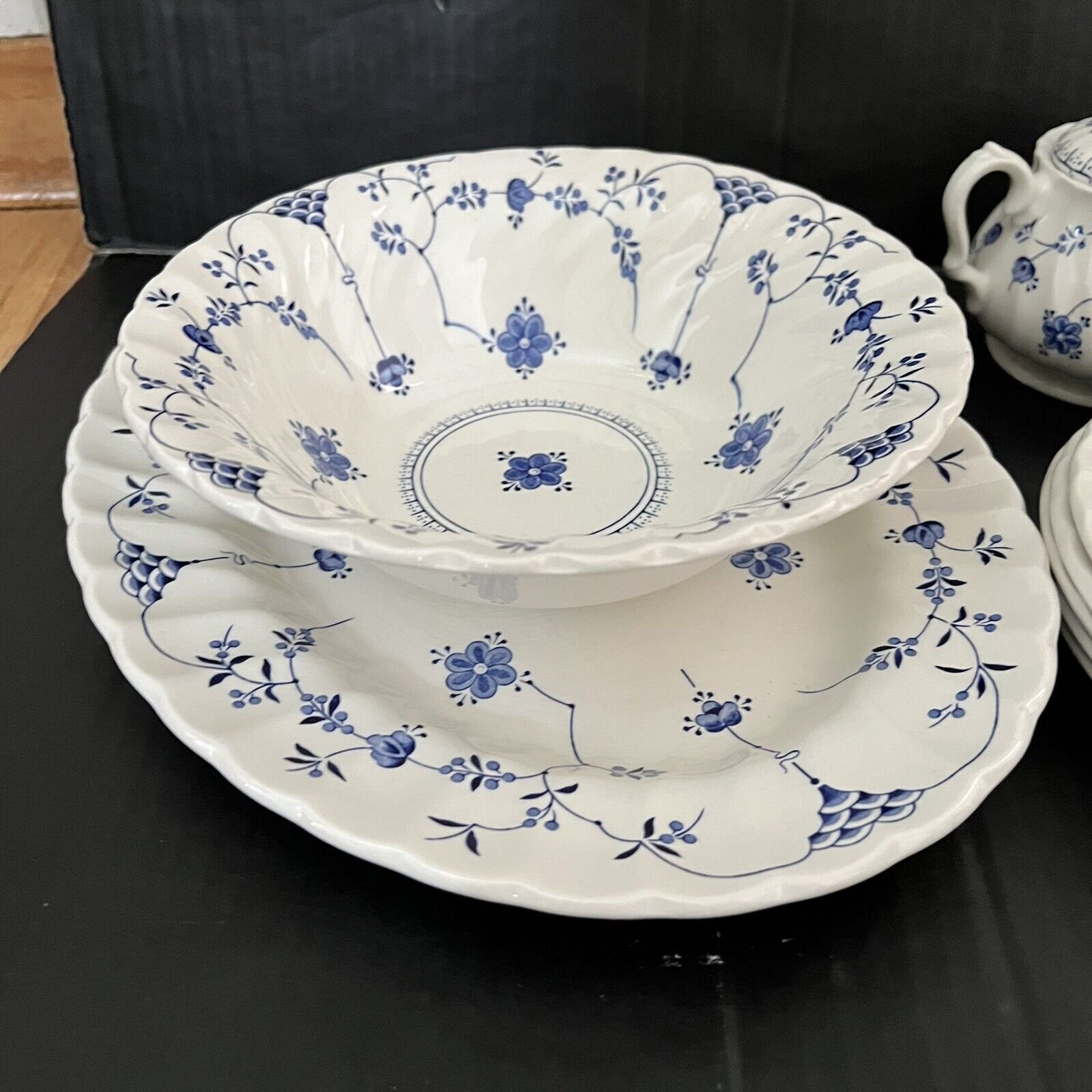 MYOTT STAFFORDSHIRE FINLANDIA TABLE WEAR TEA DINNER SET blue White CHINA 40 pcs dYG2vm4iM