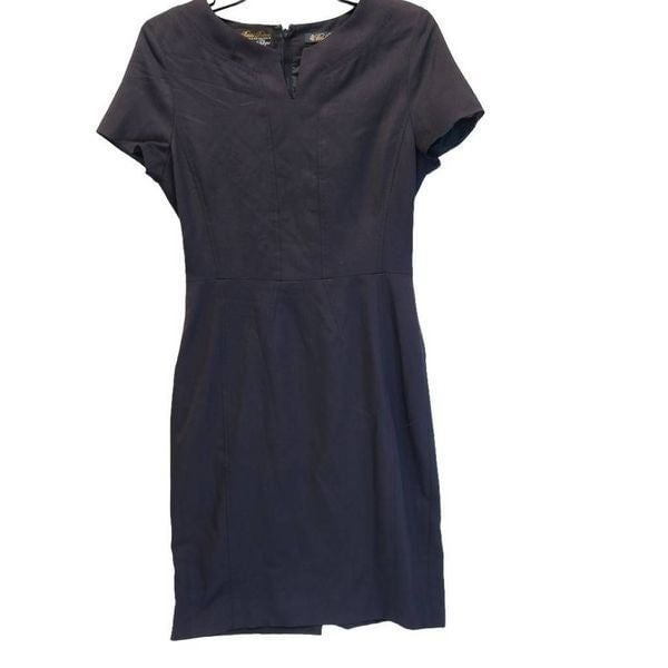Brooks Brothers 100% Wool A Line Navy Blue Dress Size 4 4PLQocJns