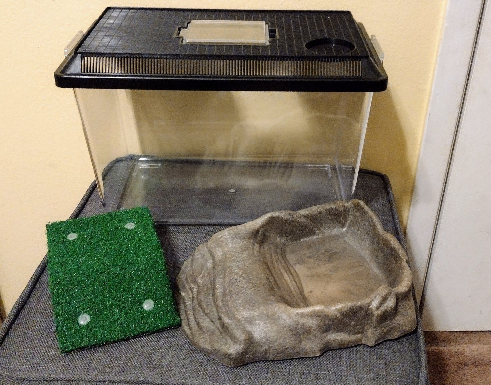 Reptile supplies and accessories; tank water dish and r
