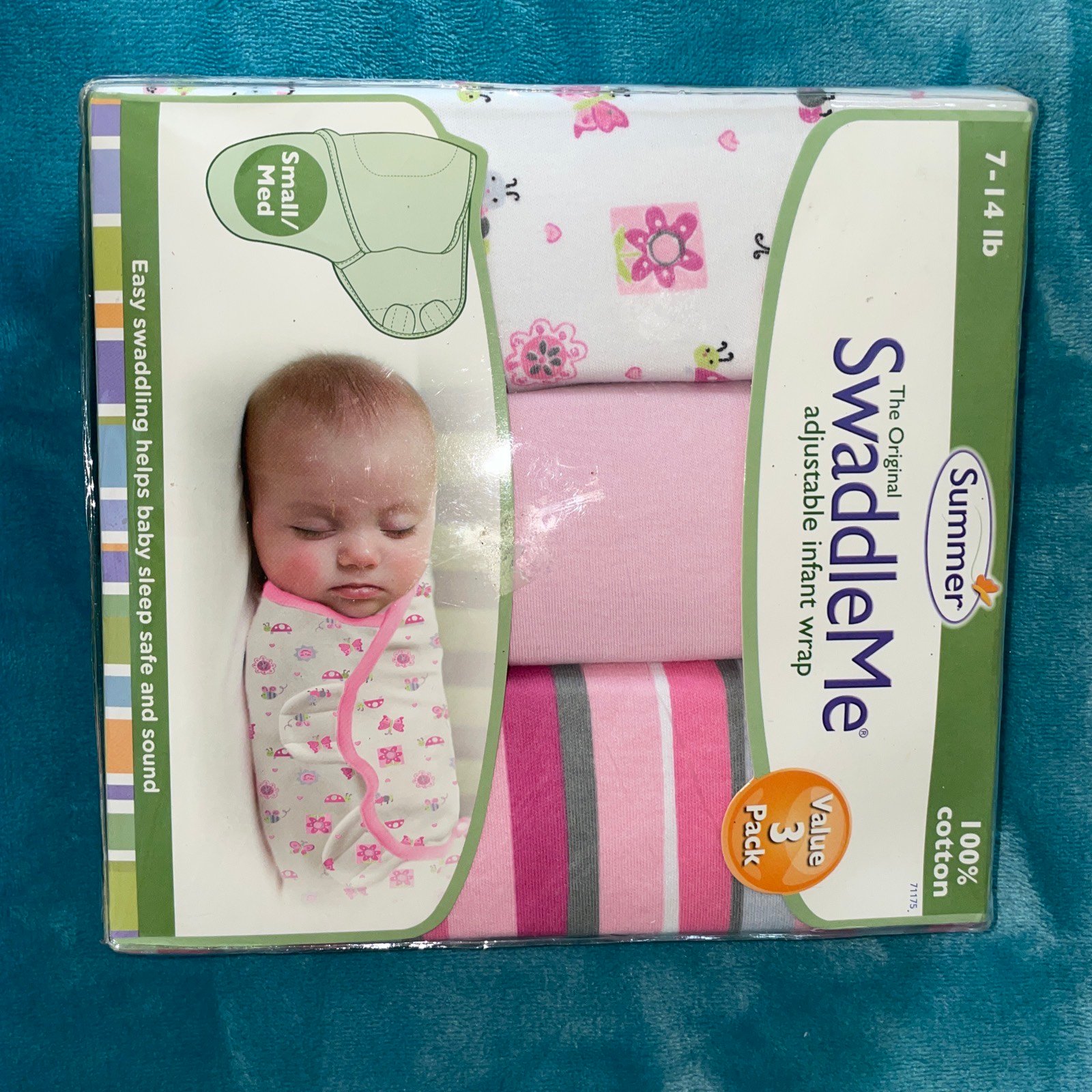 Summer Swaddle Me adjustable infant/baby wrap 7-14 lbs 