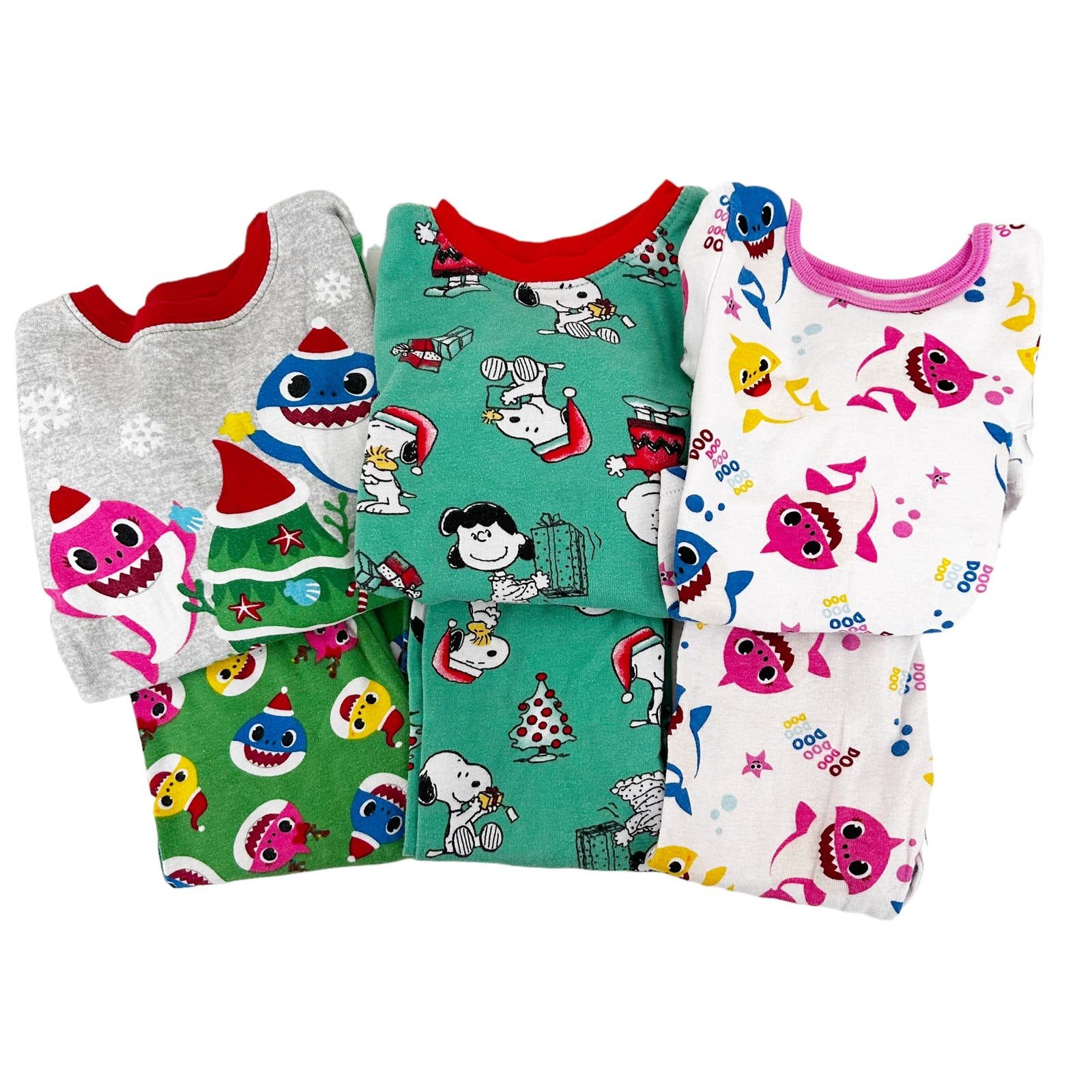Nickelodeon Pink Frog Baby Shark Peanuts Lot of 3 Pajama Sets Sz 3T 5sWfo6uiR