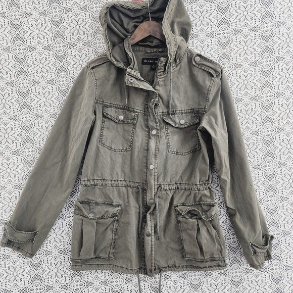 blanc noir Cotton Army Green Utility Jacket Hooded Women´s M 3IdH1YMad