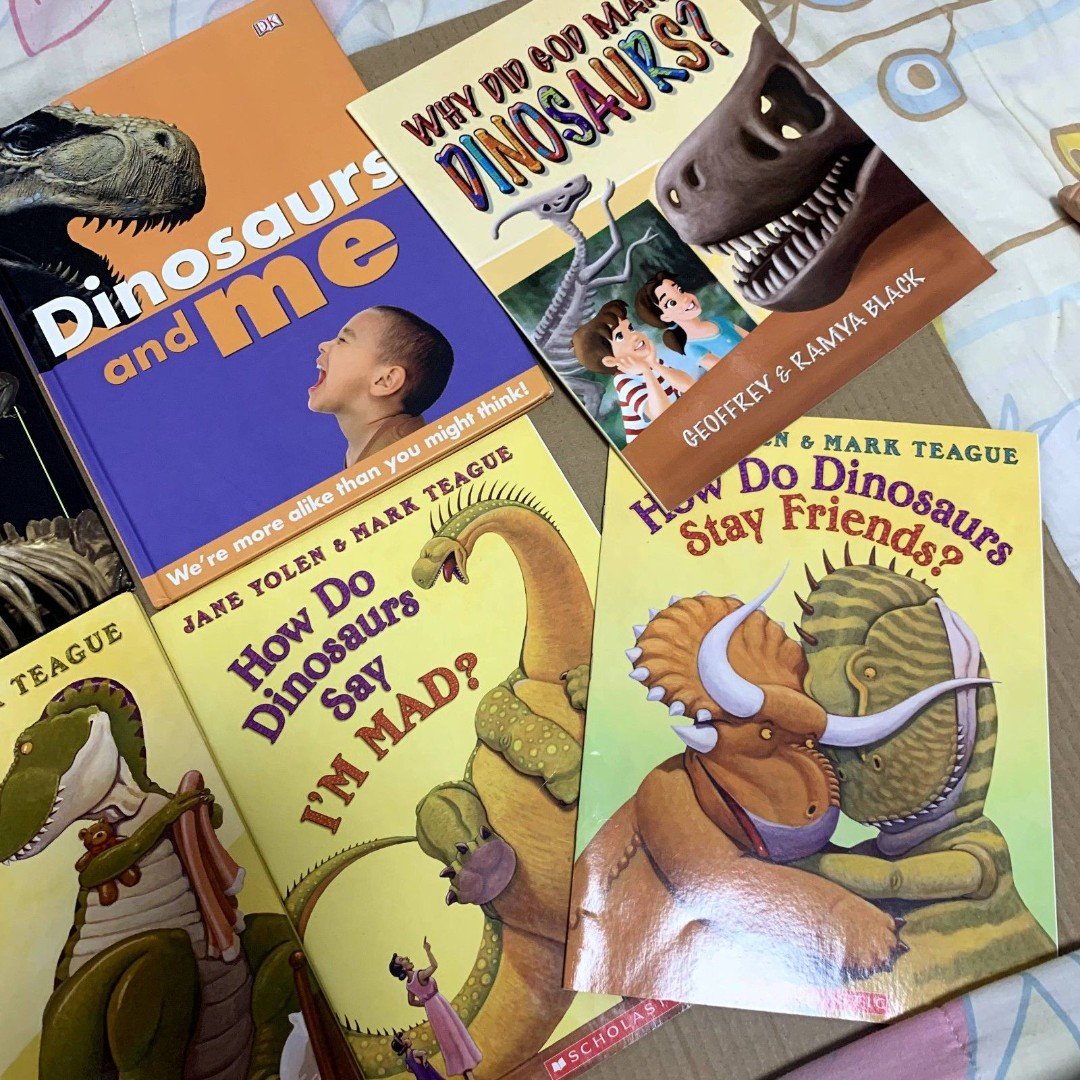 Bundle of 6 dinosaurs books, for beginners reading, Din